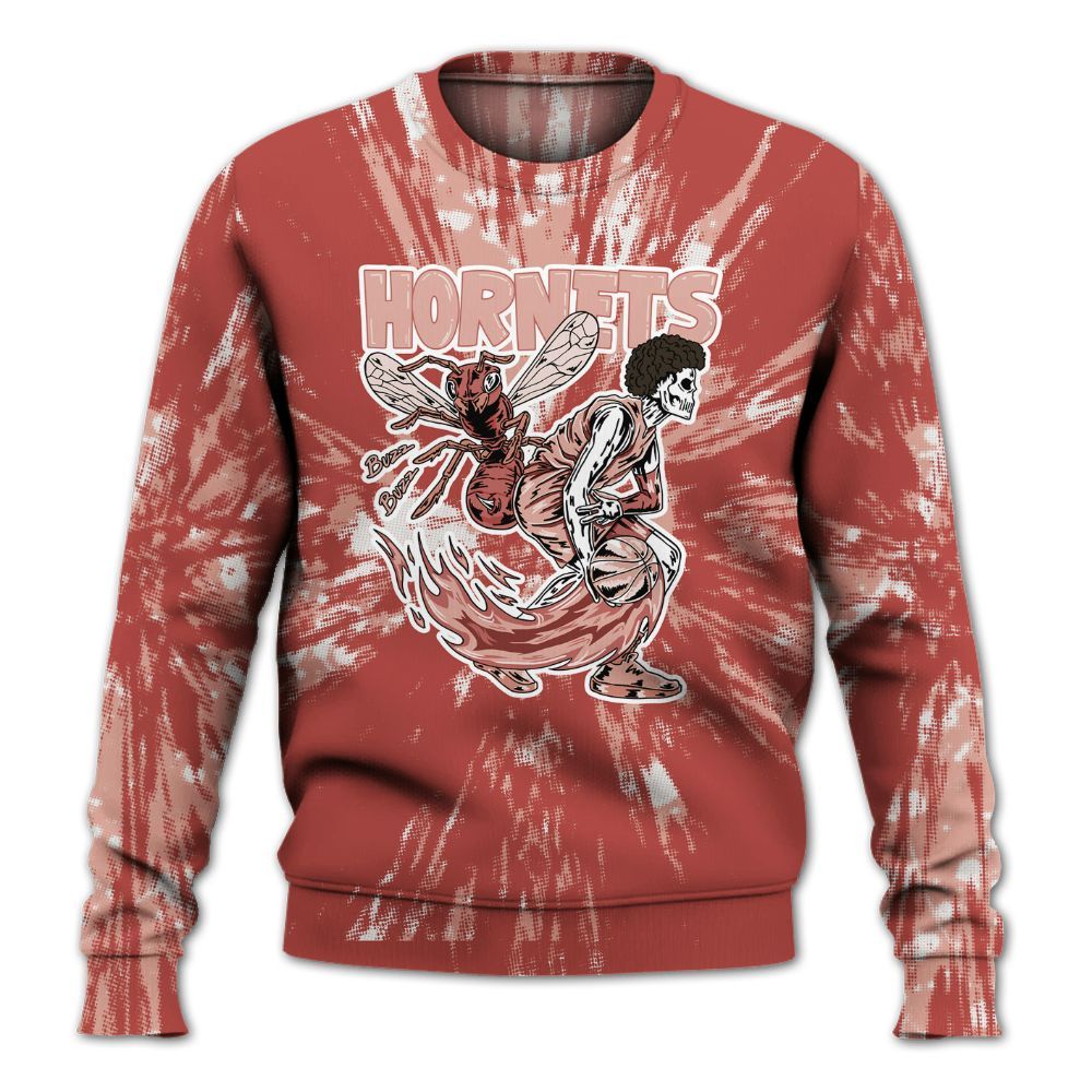 Sweatshirt To Match Dune Red 13s - Hornets Skeleton Luxury All Over Print