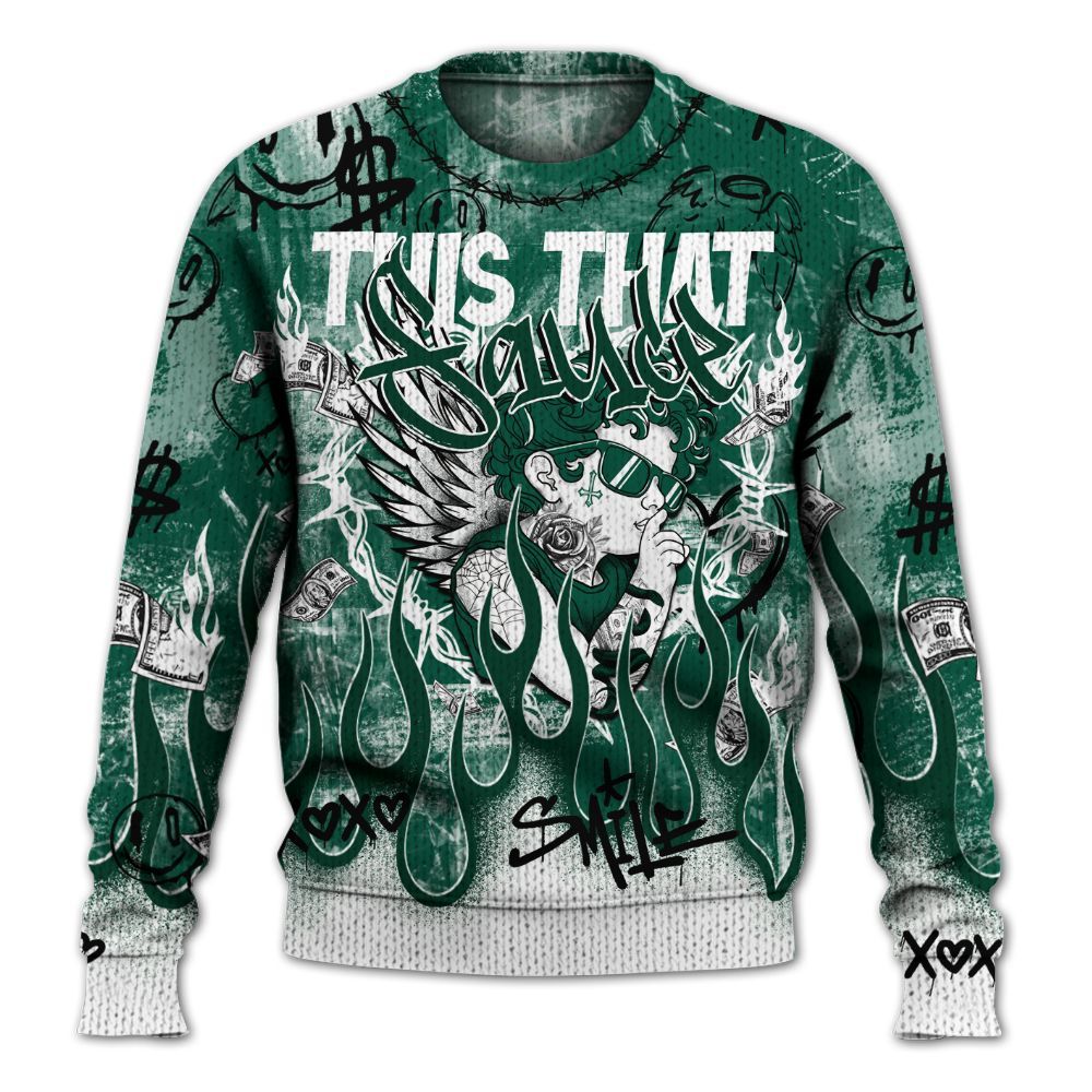 Knitted Sweater To Match Oxidized Green 4s - This That Sauce Angel