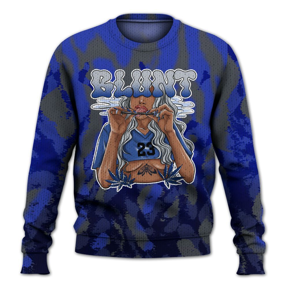 Knitted Sweater To Match Air Max Plus Black Racer Blue - Bluntz Burnz