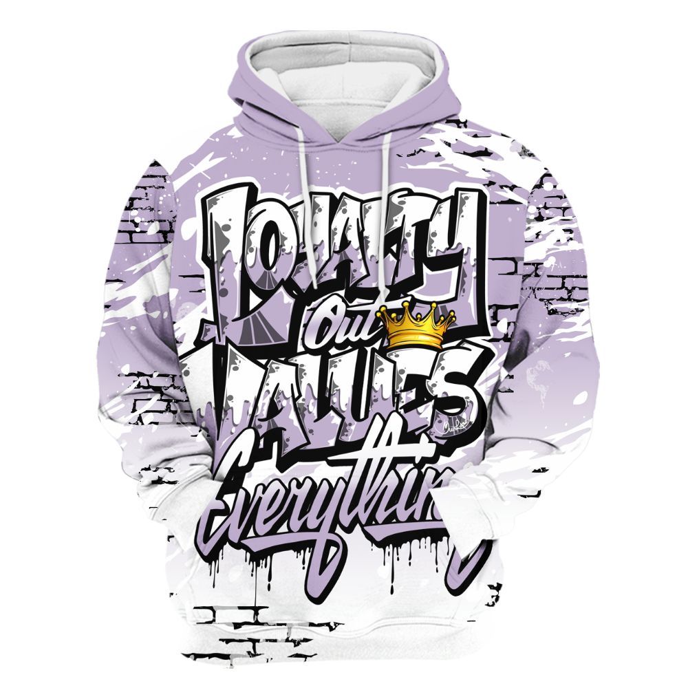 Hoodie To Match Low Pure Violet 11s - Values Of Loyalty Drip All Over Print