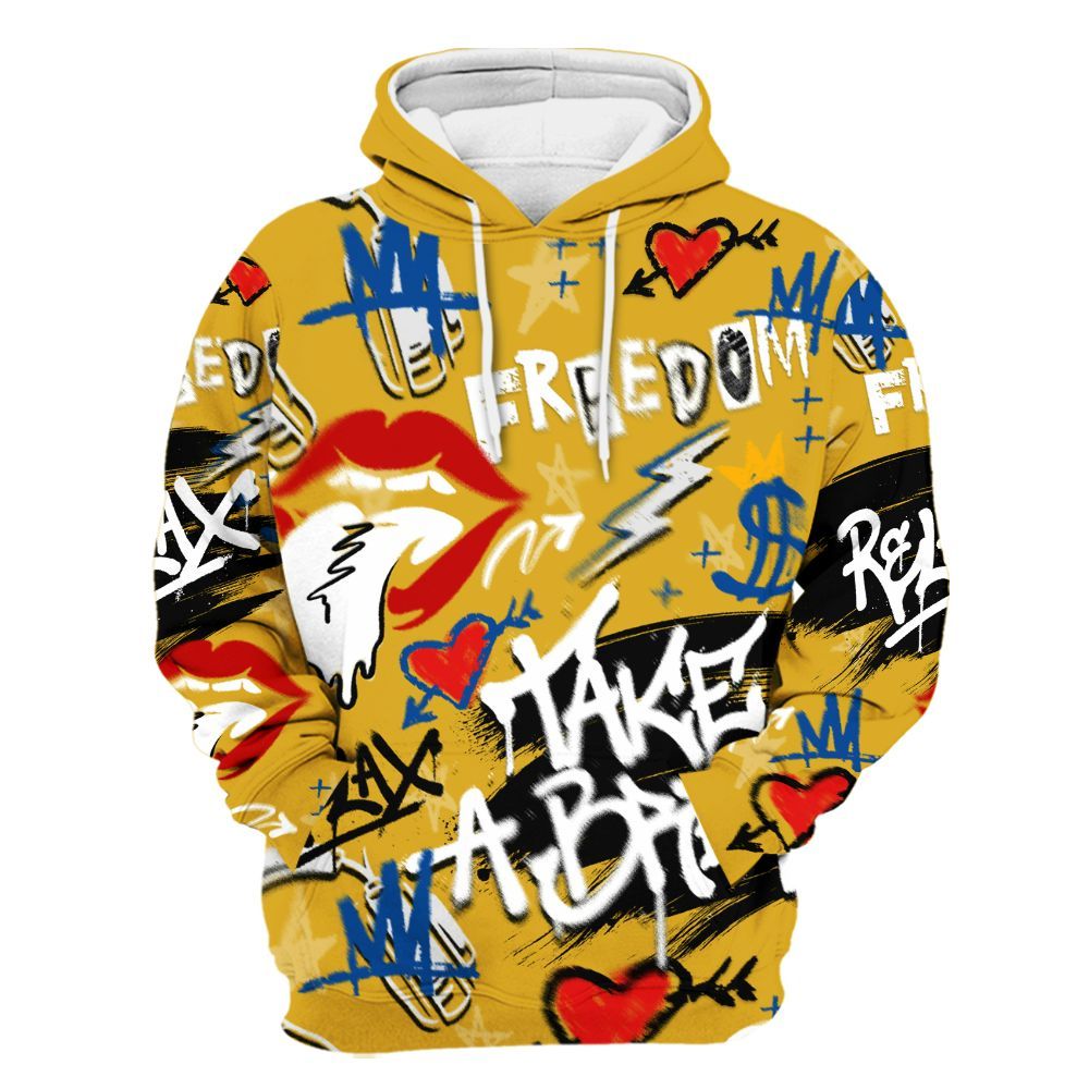 Hoodie To Match High Laney 1s - Take Break Freedom Graffiti Streetwear All Over Print