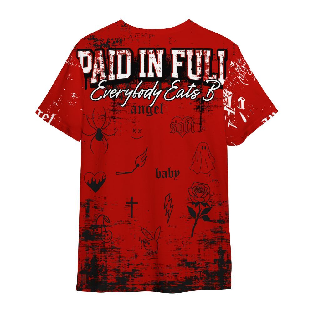 Shirt To Match OG Fire Red 5s - Paid In Full Money All Over Print