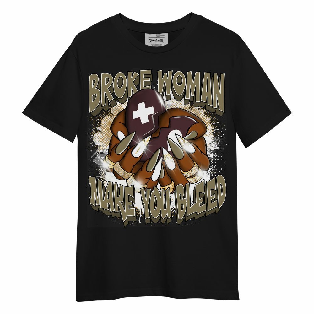 Shirt To Match Black Olive 7s - Broke Woman Heart Retro Unisex Shirt