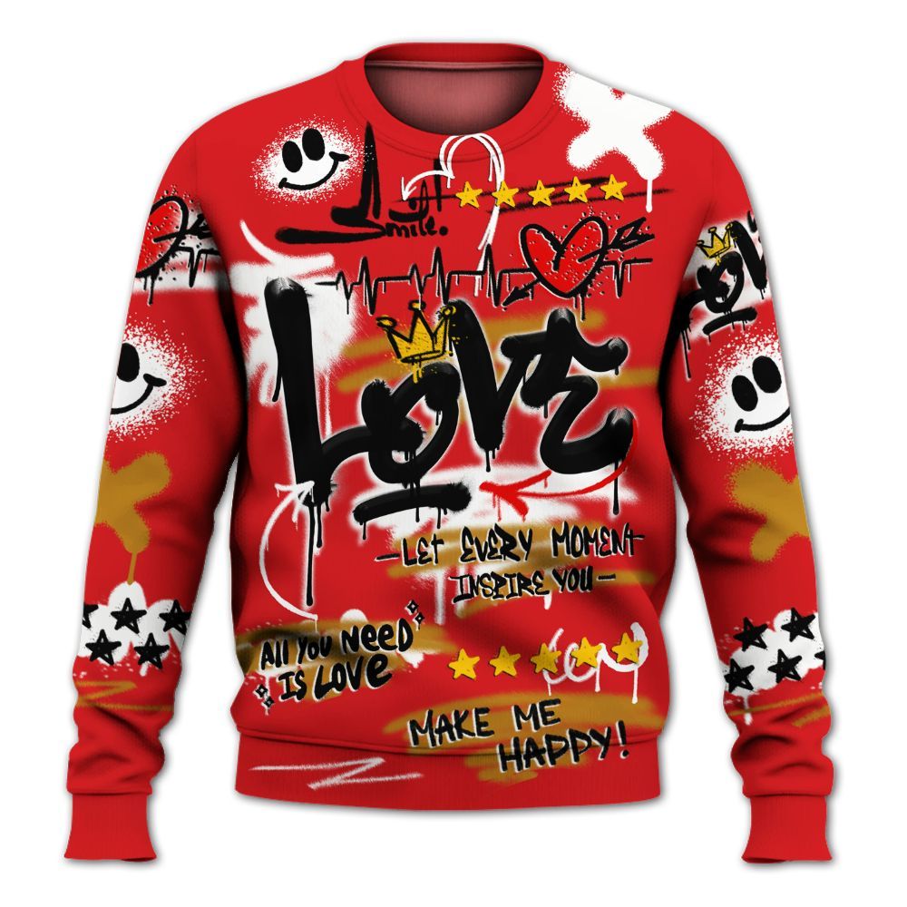 Sweatshirt To Match Scoot Zeros Retro Portland - Happy Love Beats Graffiti Streetwear All Over Print
