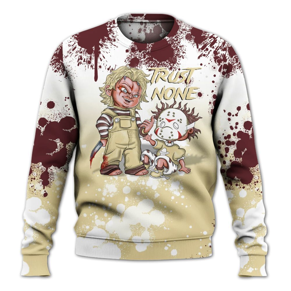 Sweatshirt To Match Women Phantom 12s - Trust No One Scary All Over Print