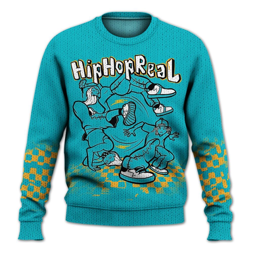 Knitted Sweater To Match Retro Aqua 5s - Feel Life Street Style