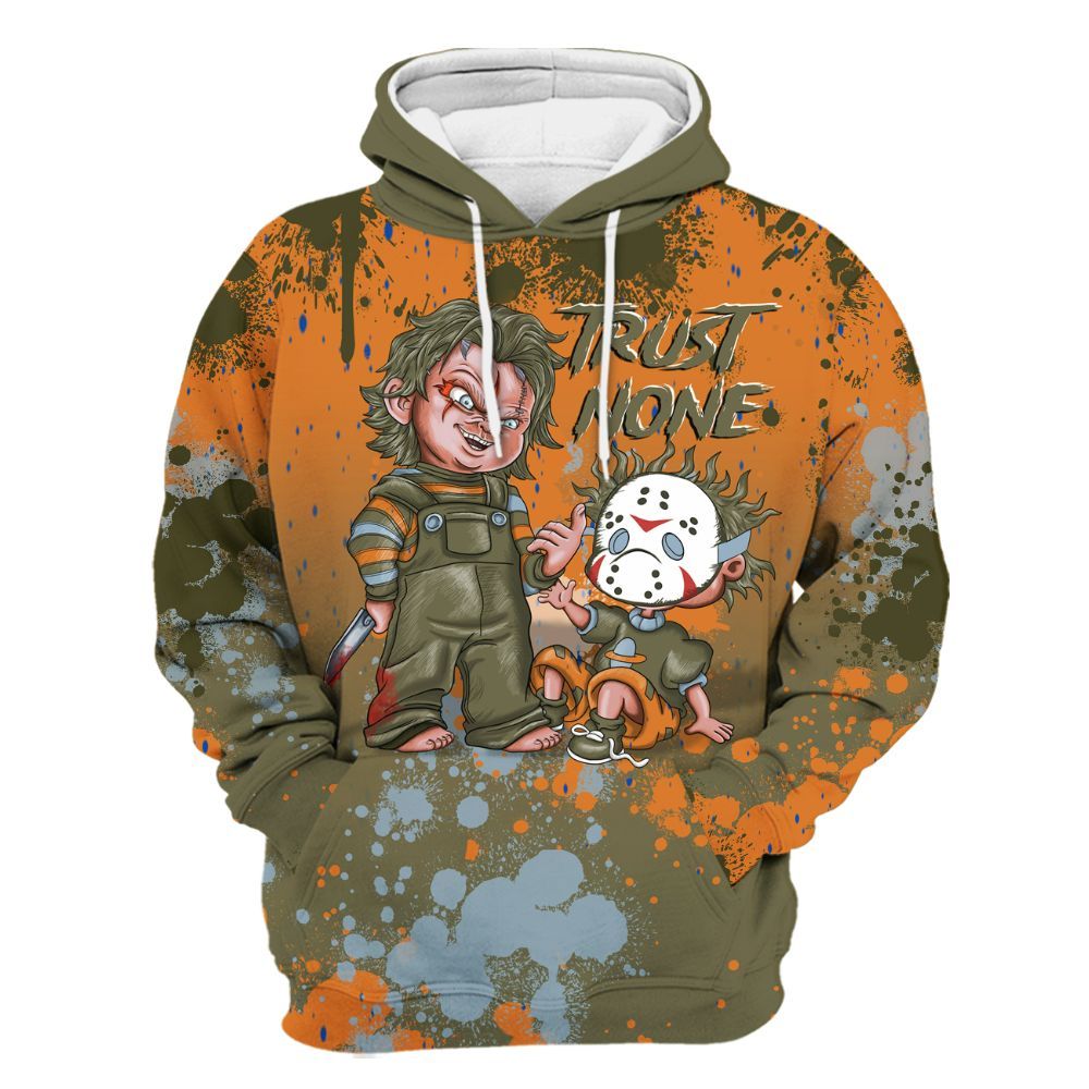 Hoodie To Match Olive 5s - Trust No One Scary All Over Print