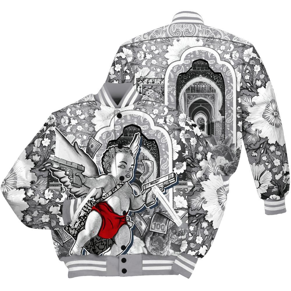 Varsity Jacket To Match Cement Grey 3s - Angel Money Bag All Over Print