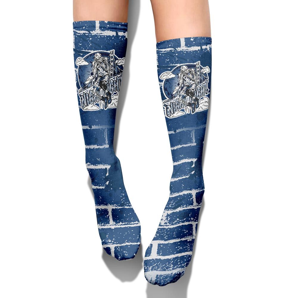 Sock To Match High OG Midnight Navy 1s - Seeya Skeleton Brick