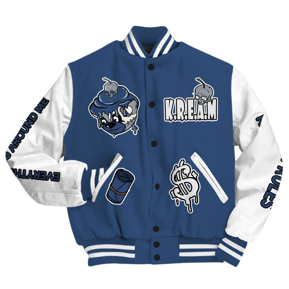 Varsity Jacket To Match Midnight Navy 4s - Loot Bear All Over Print