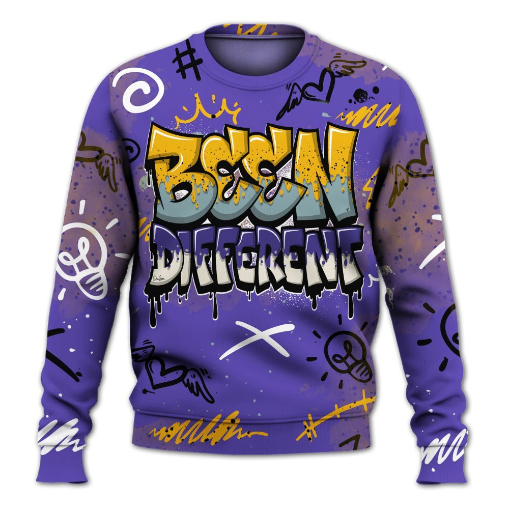 Sweatshirt To Match Imperial Purple 4s - Drip Been Di2ferent All Over Print