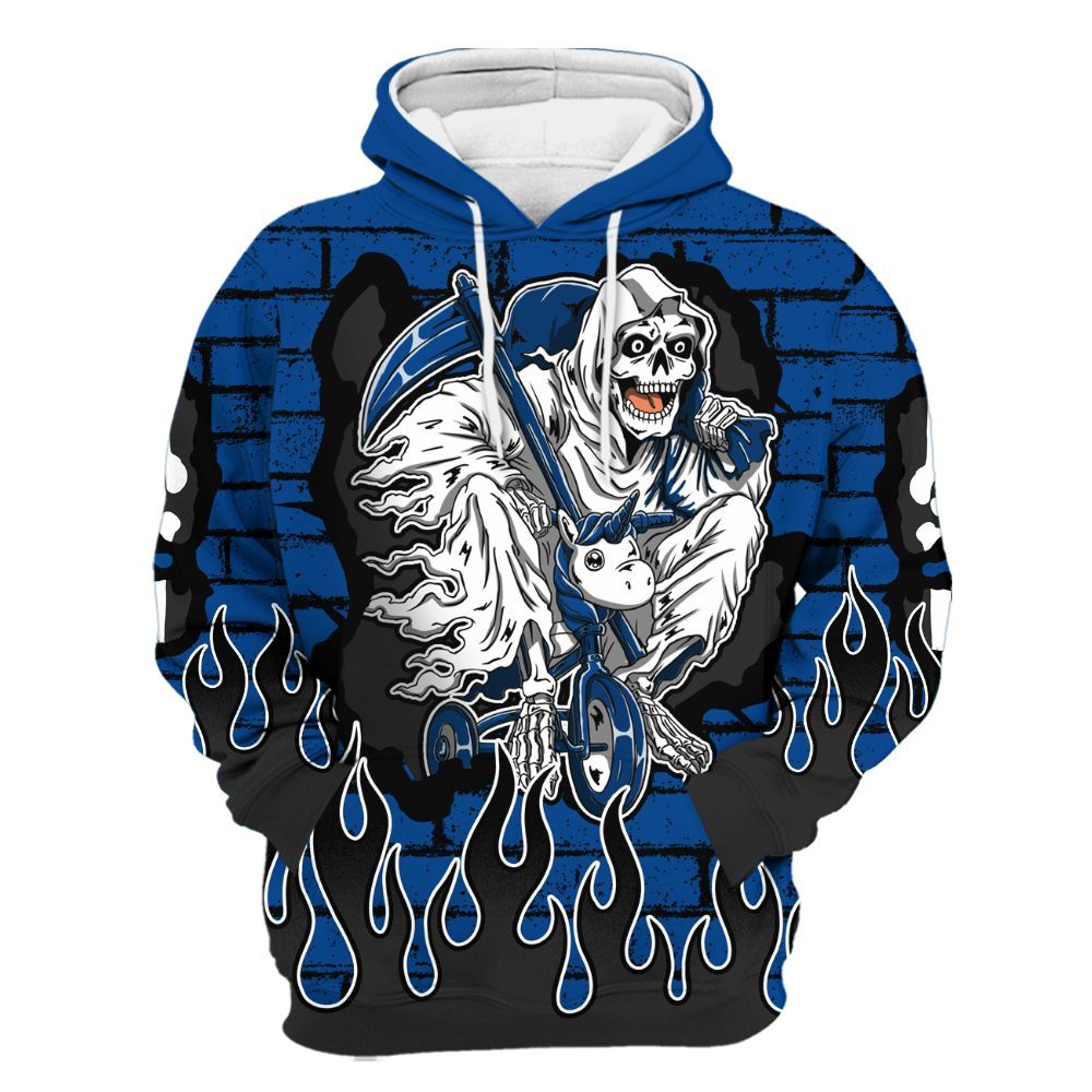 Hoodie To Match Low 85 Royal 1s - Self Make Skeleton Crashed All Over Print