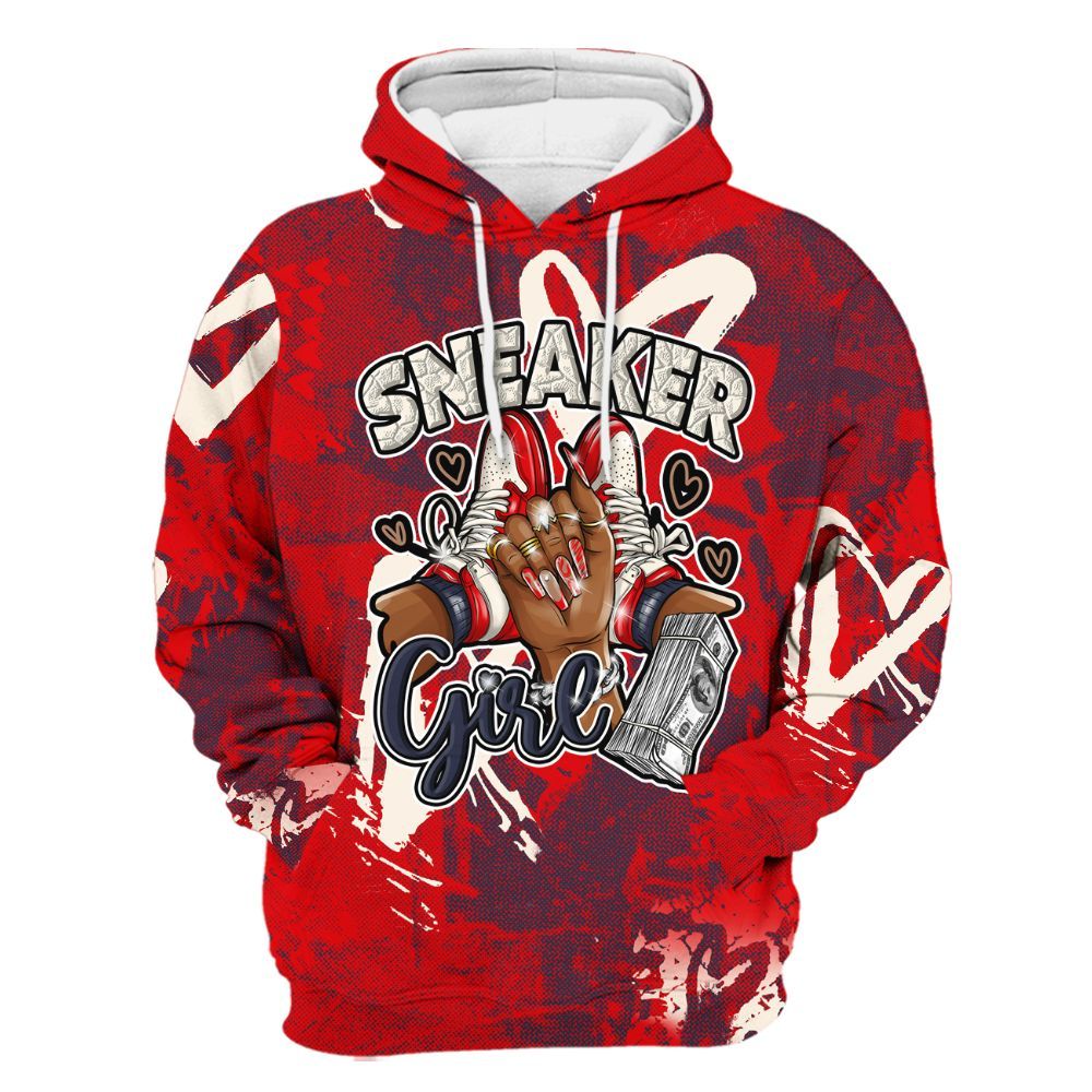 Hoodie To Match Low OG Howard University 1s - Sneakerz Girlz Heart Grunge All Over Print