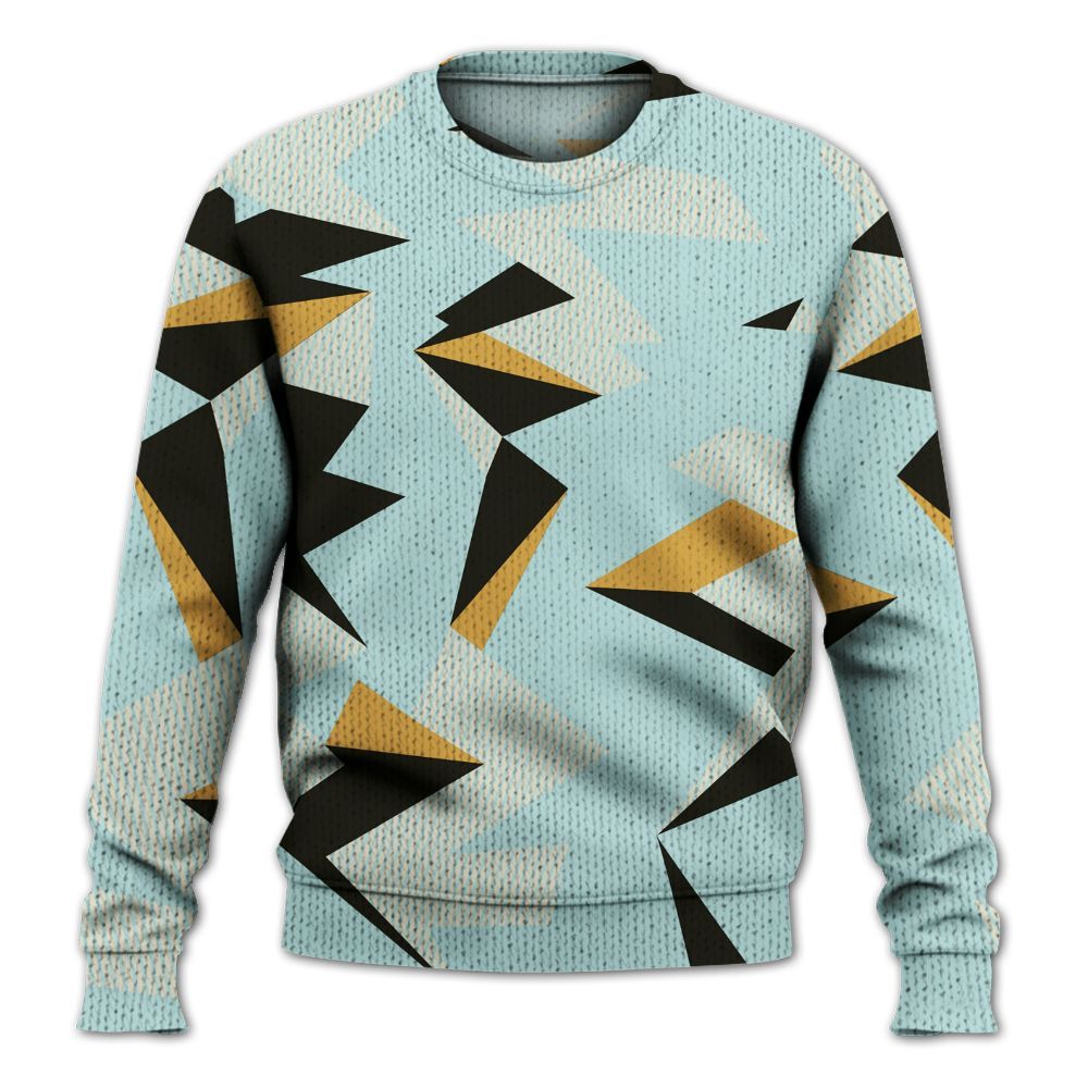 Knitted Sweater To Match Pure Platinum 4s - Geometric Camouflage Pattern