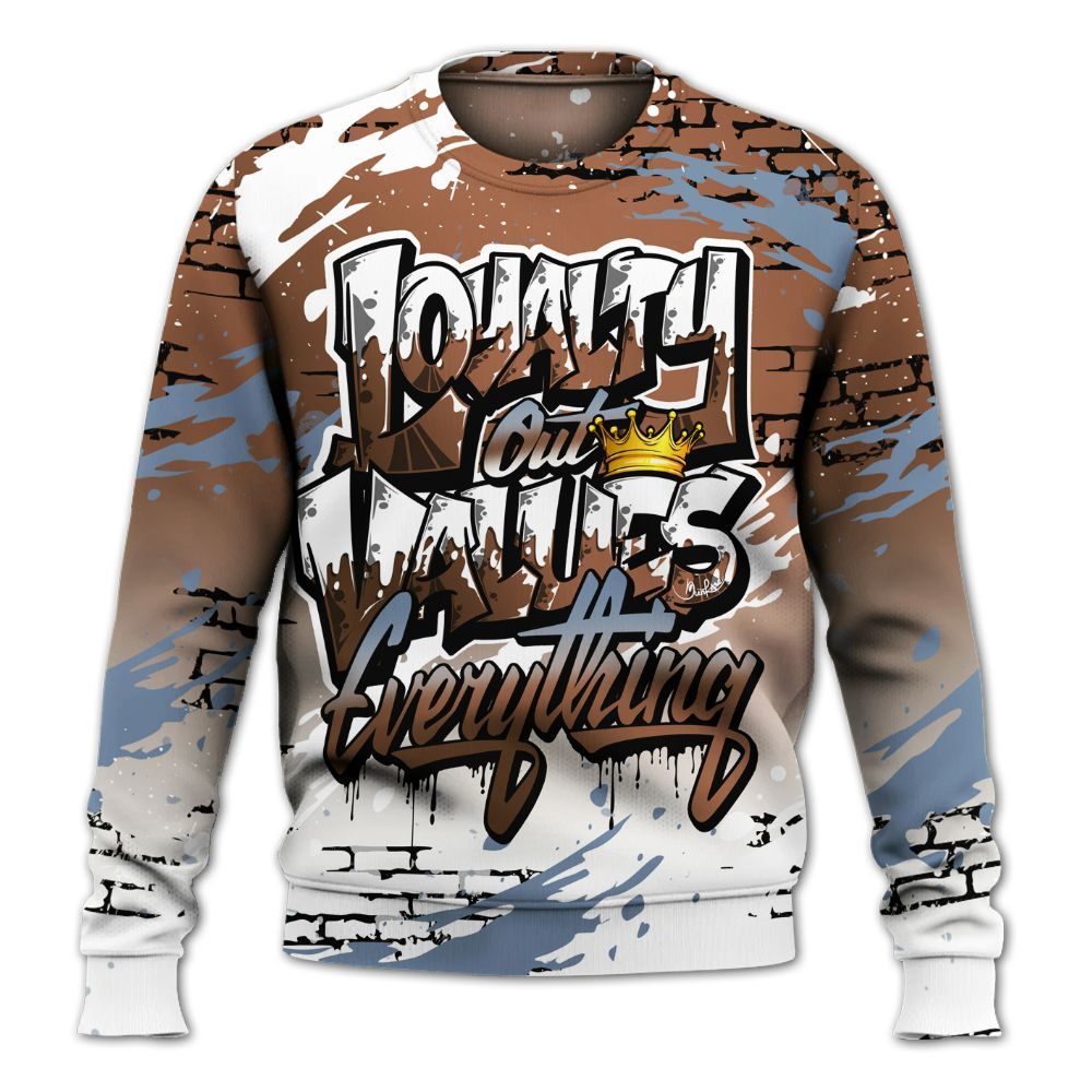Sweatshirt To Match Air Foamposite Metallic Copper - Values Of Loyalty Drip All Over Print