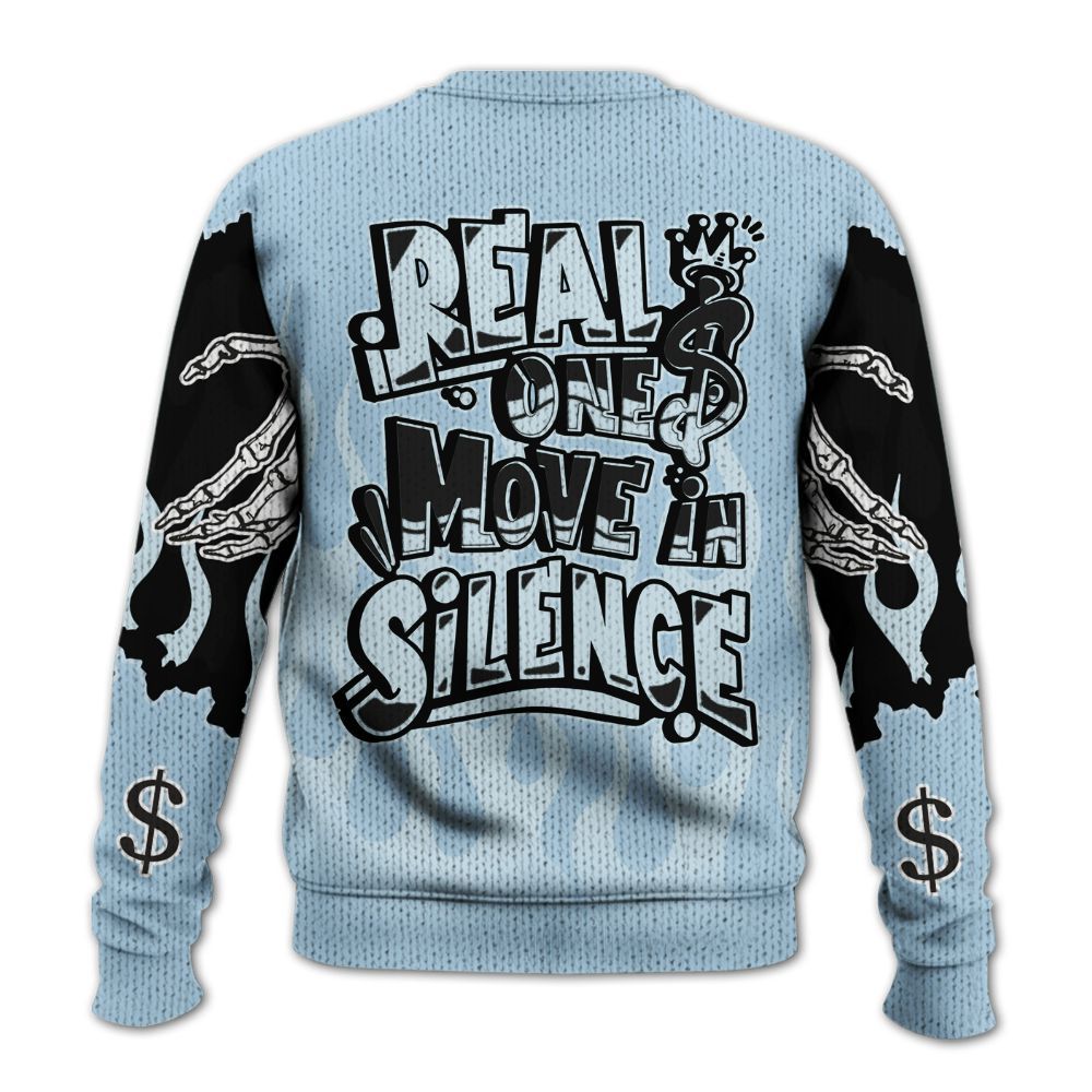 Sweater To Match Foamposite One Psychic Blue - Ones Move In Silence Graphic