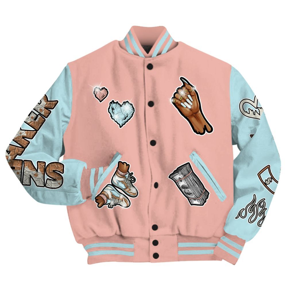 Varsity Jacket To Match Dunk Low Glacier Arctic - Sneakerz Girlz All Over Print