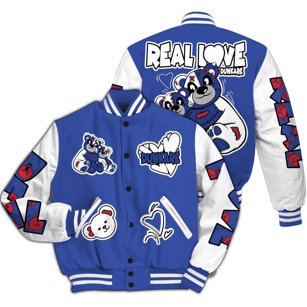 Varsity Jacket To Match Air Griffey Max USA Red White Blue 1s - Sincere Fondness Bear All Over Print
