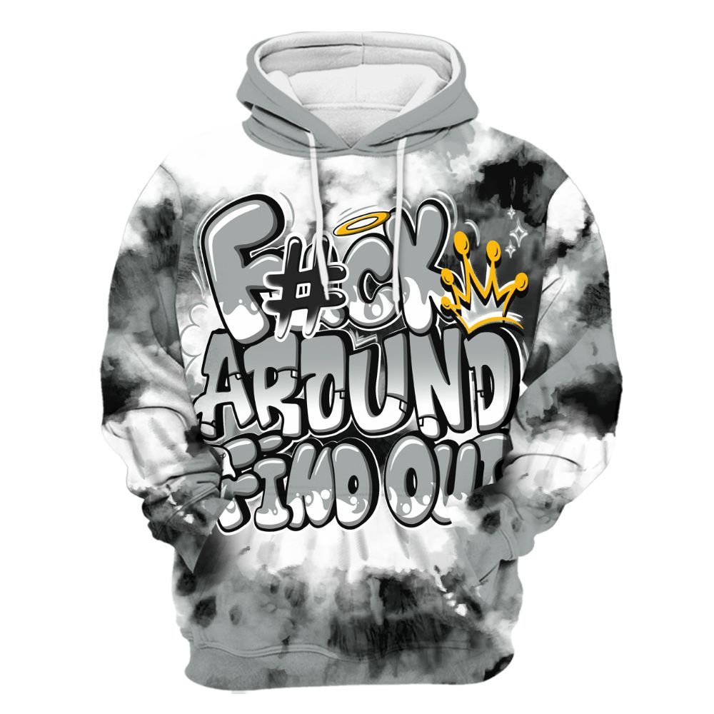 Hoodie To Match Dunk Low White Light Smoke Grey - Tie Dye FK Around Find Out All Over Print