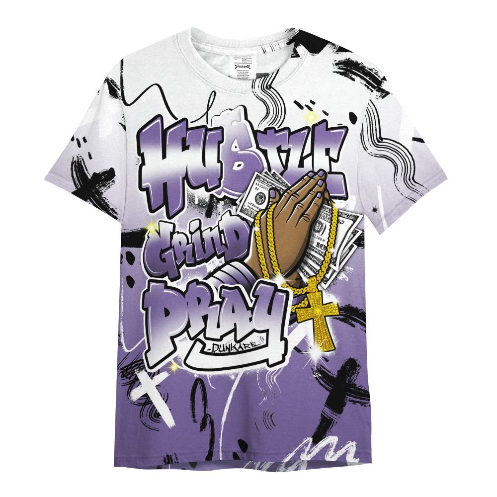 Shirt To Match Dunk Low Black Raspberry - Money Hustle Grind Pray All Over Print
