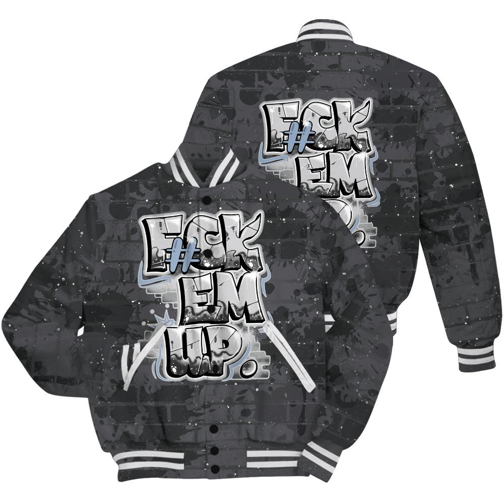 Varsity Jacket To Match Reverse Oreo 6s Shirt - F#ck Em Graphic Brick Art All Over Print