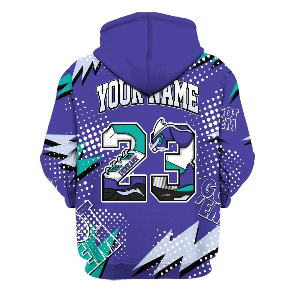 Hoodie To Match Retro Grape 5s - 23 Custom Name 5s All Over Print