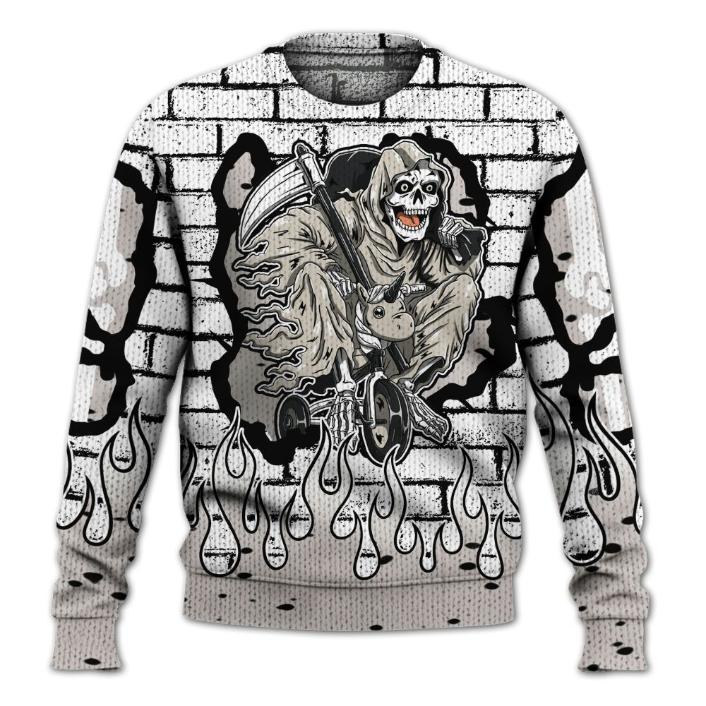 Knitted Sweater To Match Retro Reverse Metallic 5s - Self Make Skeleton Crashed