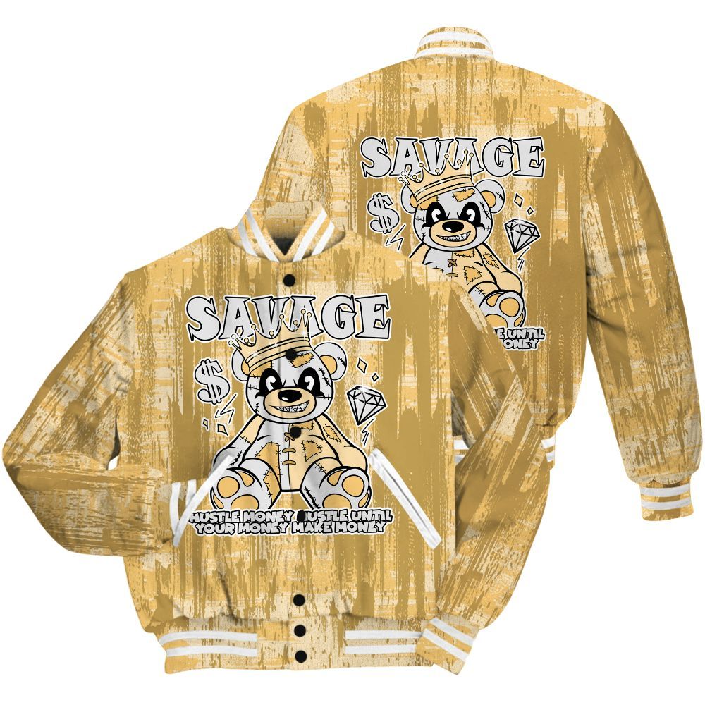 Varsity Jacket To Match Craft Paris 6s Shirt - Savages Bear Glitch Art All Over Print