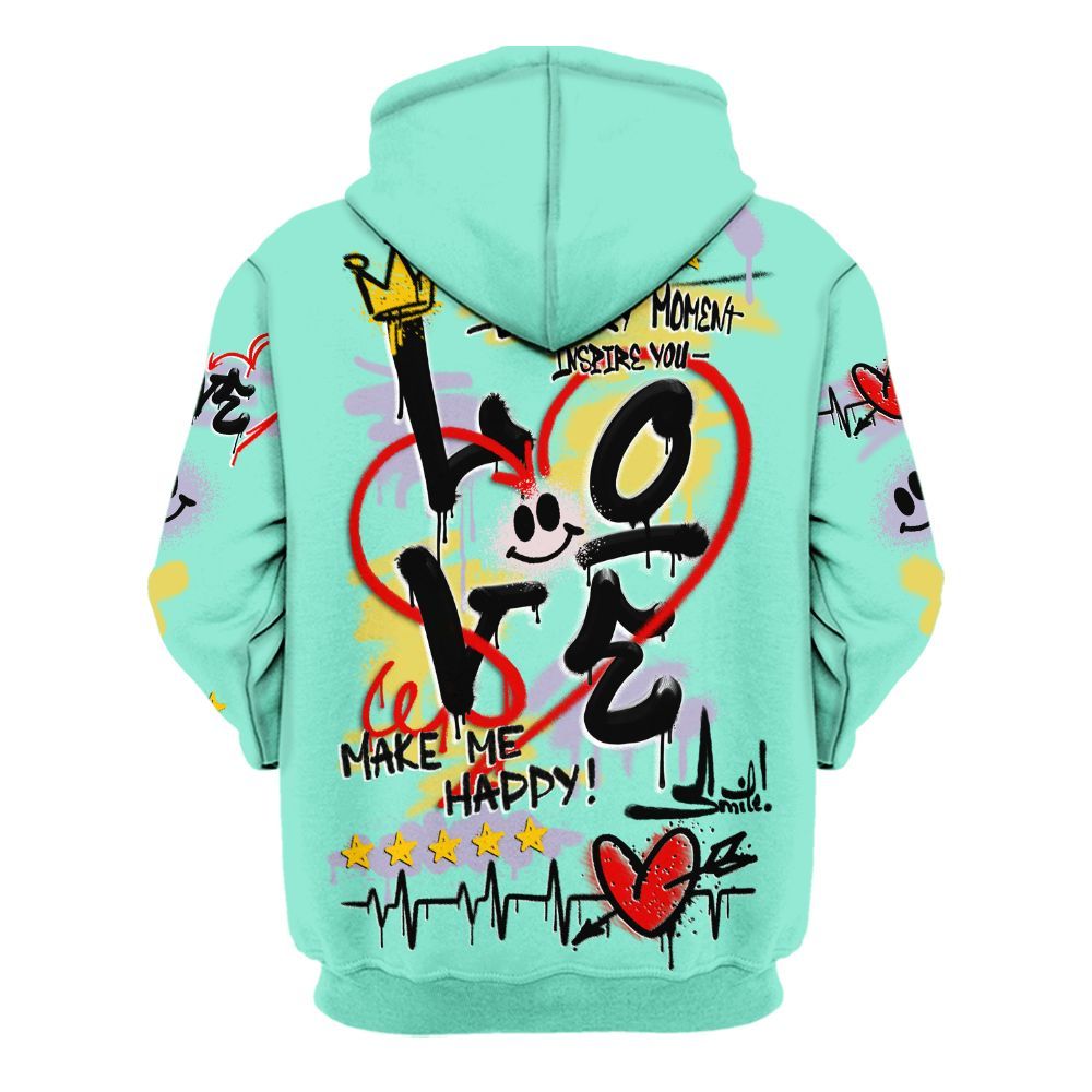 Hoodie To Match Dunk Low Easter 2026 - Happy Love Beats Graffiti Streetwear All Over Print