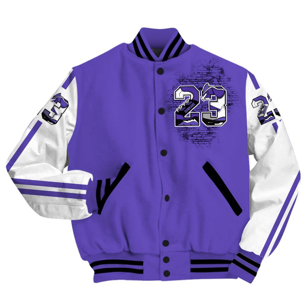 Varsity Jacket To Match Field Purple 12s - Custom Name Number 23 5s All Over Print