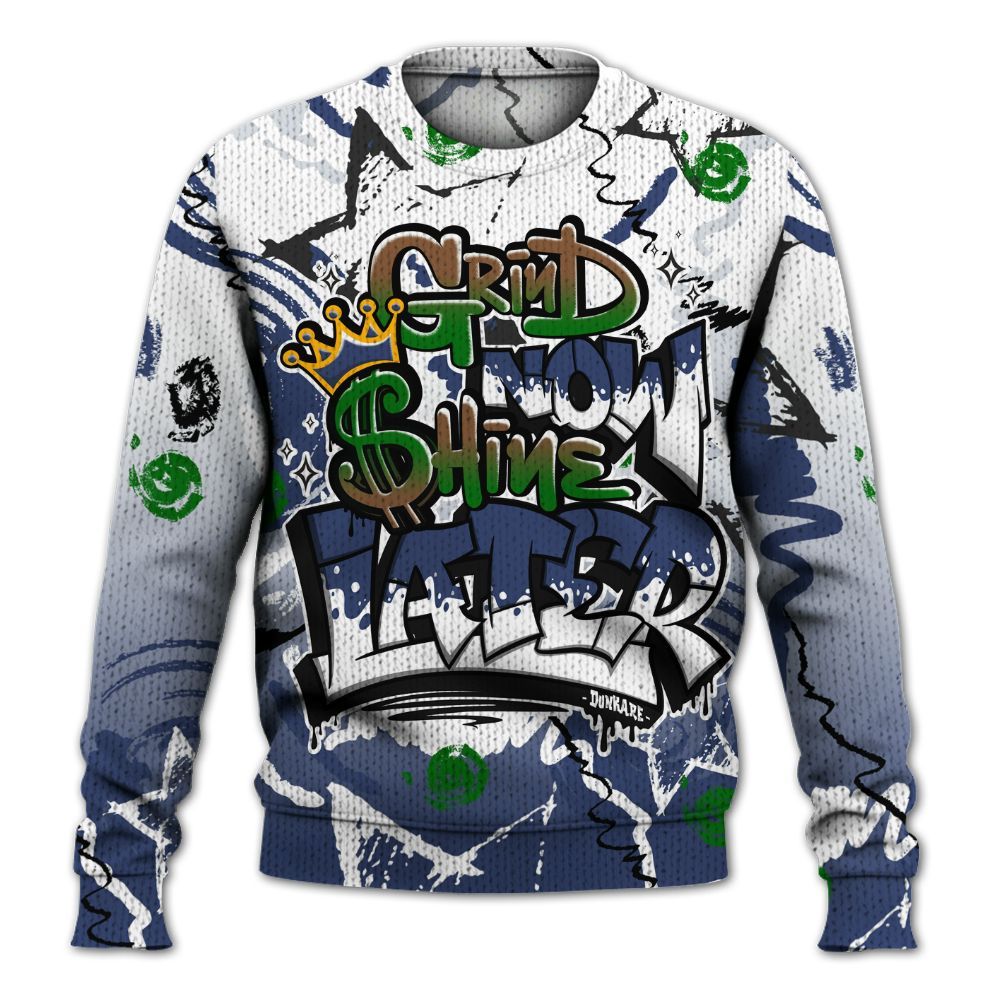 Knitted Sweater To Match Midnight Navy 13s - Grind Shine Later Drip