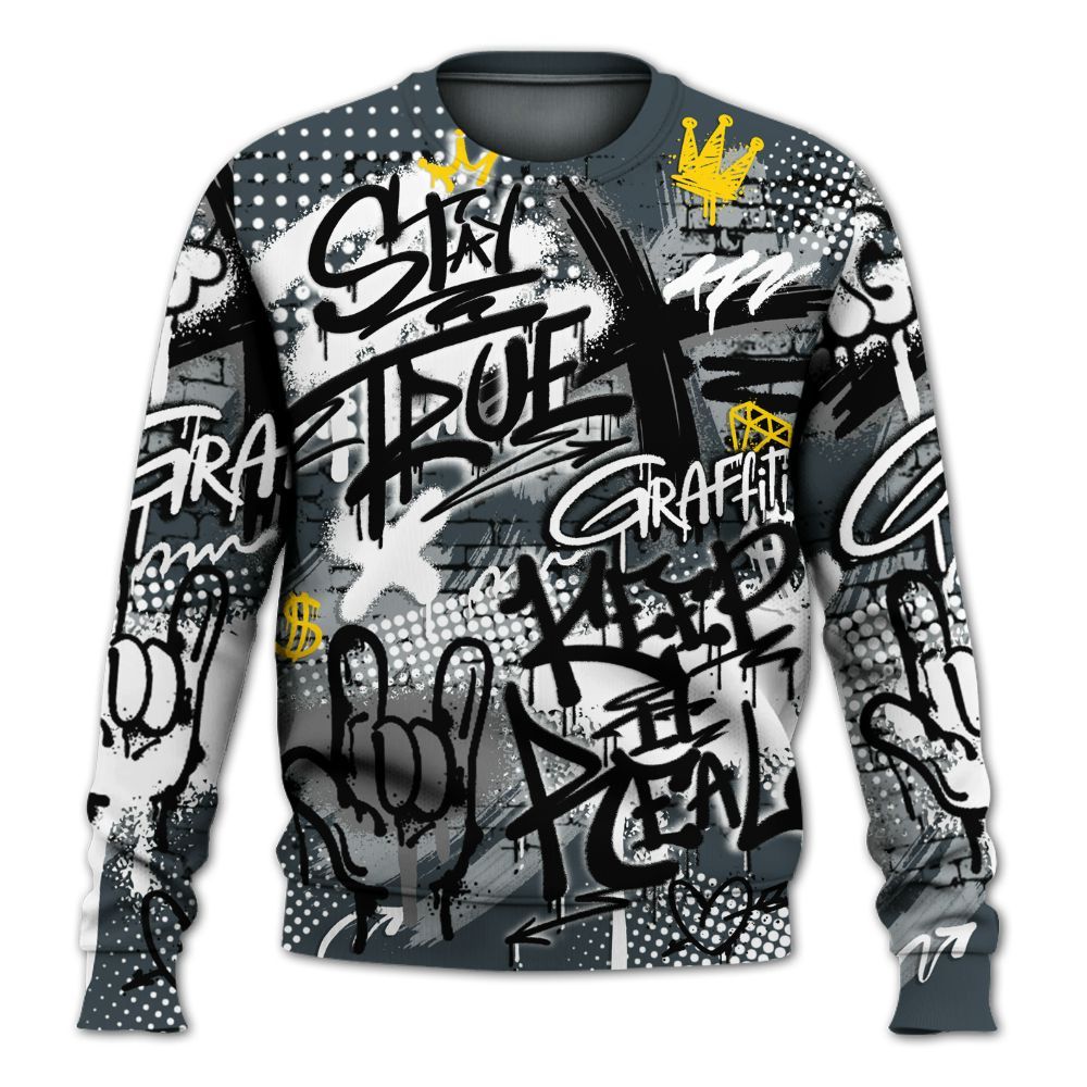 Sweatshirt To Match Air Max Sunder Gore Tex Black - True It Real Graffiti Streetwear All Over Print
