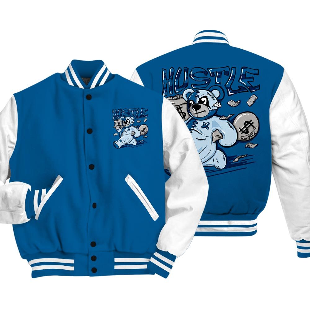 Varsity Jacket To Match Industrial Blue 4s Vasity Jacket - Hustles Bear Vasity Jacket Unisex