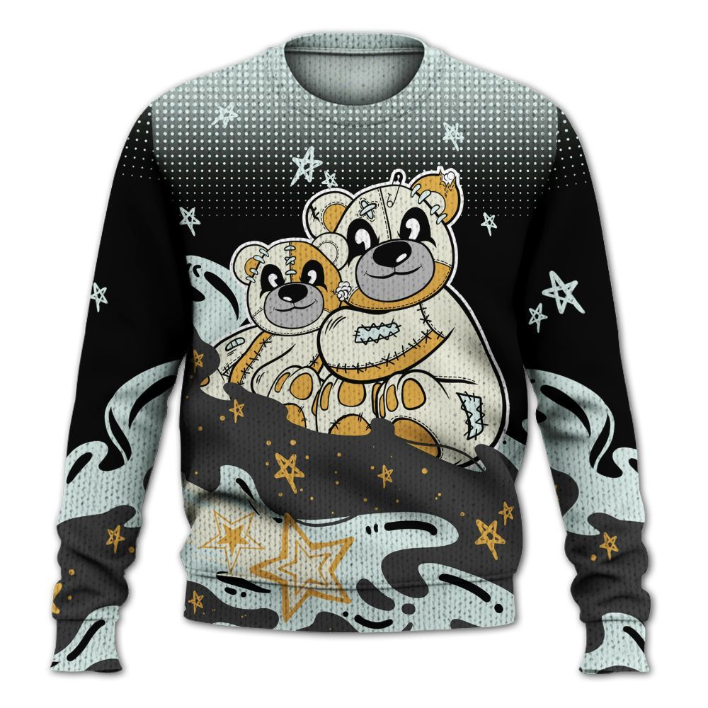 Knitted Sweater To Match Pure Platinum 4s - Sincere Fondness Bear Stars