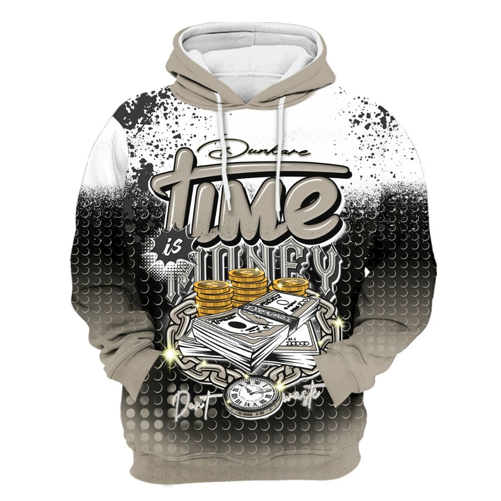 Hoodie To Match RM Light Bone 4s - Halftone Time Is Money All Over Print