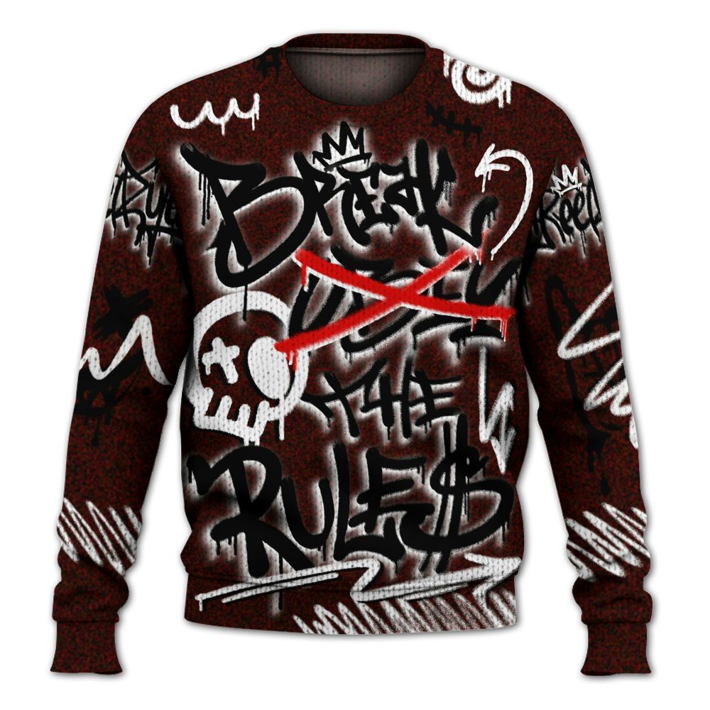 Knitted Sweater To Match Air Force 1 Low Halloween Skull 2024 - Break Rules Streetwear