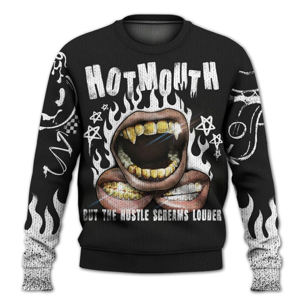 Knitted Sweater To Match Black Cat NET 4s - Mouth Burning Street Style