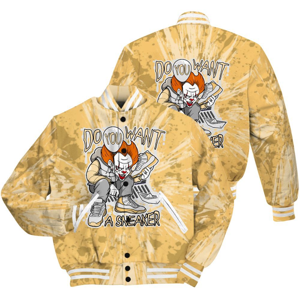 Varsity Jacket To Match Craft Paris 6s Shirt - Clown Scary Sneakers Graphic Halloween All Over Print
