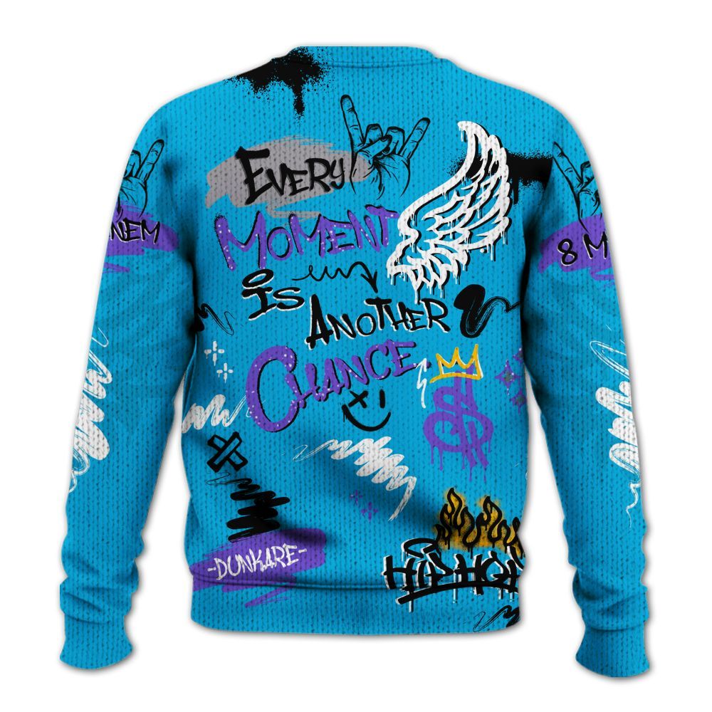 Sweater To Match Retro Aqua 8s - 8Mile Movie Graffiti Graphic