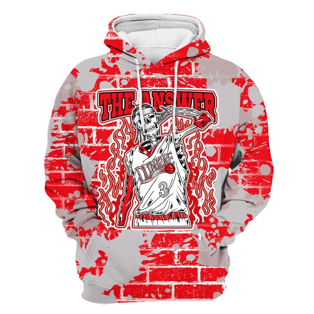 Hoodie To Match Air Max 1 Low Poly - Allen Answer Skeleton Brick All Over Print