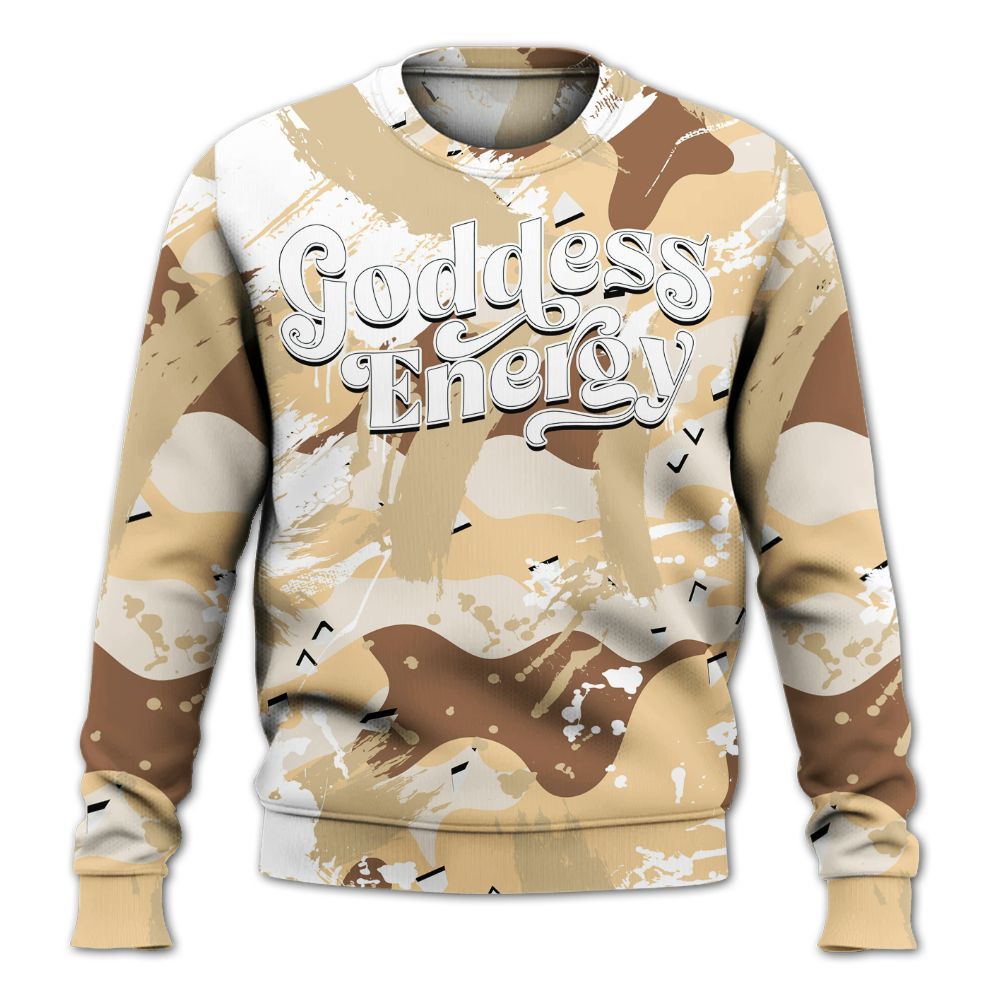 Sweatshirt To Match Desert Camo 3s - Goddess Energy Retro All Over Print