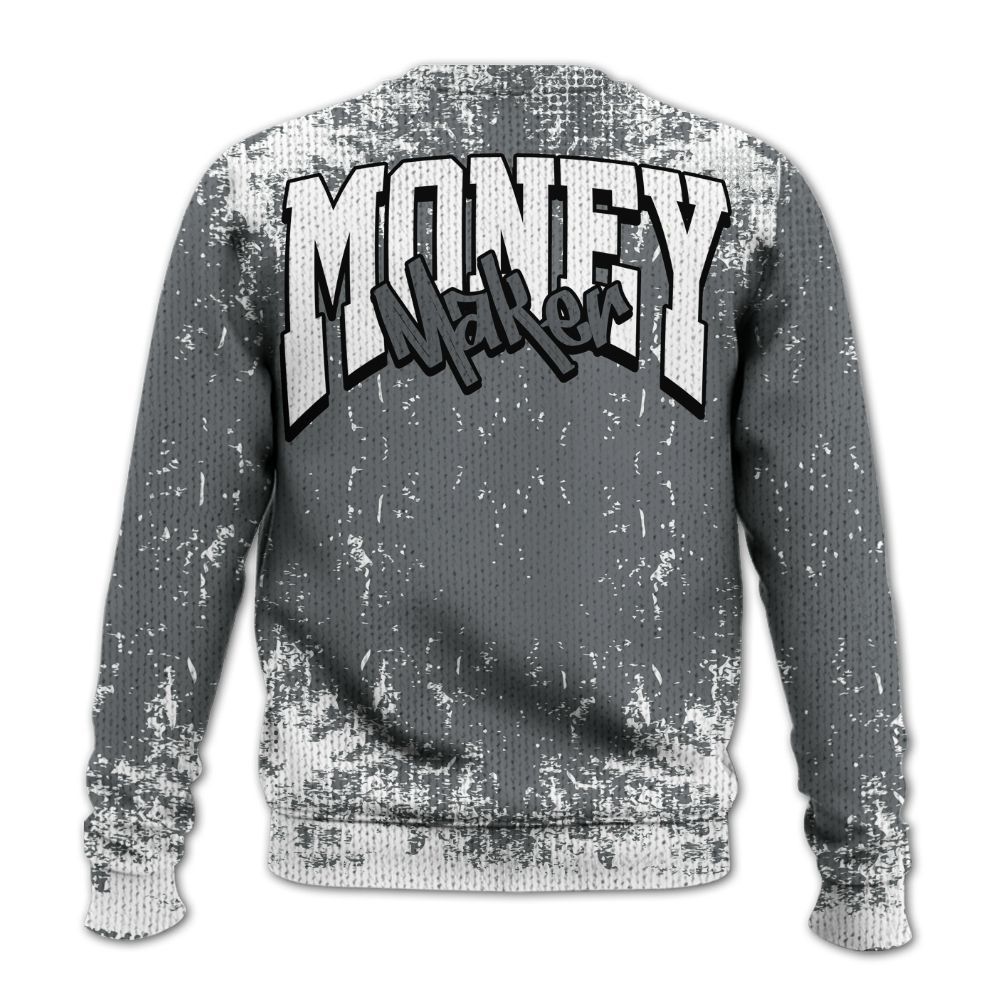 Knitted Sweater To Match Retro Fire Red 9s - Move In Silence Money Street Retro