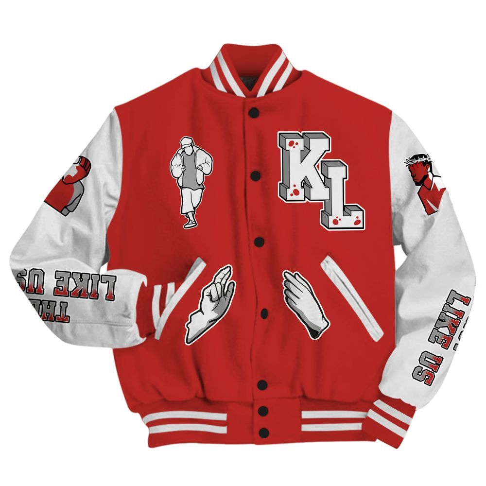 Varsity Jacket To Match Bred Reimagined 4s - Dislike Us Graphic All Over Print