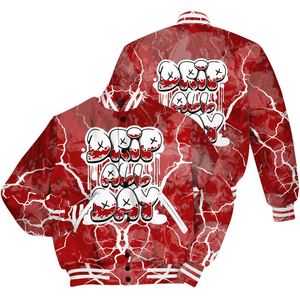Varsity Jacket To Match Red Taxi 12s Shirt - DRIPPIN Days Graphic Halloween All Over Print