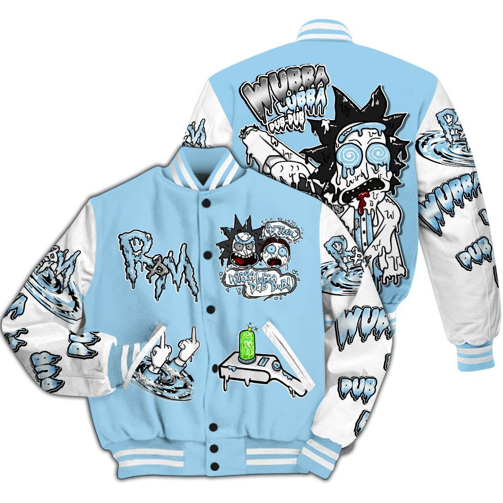 Varsity Jacket To Match Legend Blue 11s - Wubba Rick Drip All Over Print