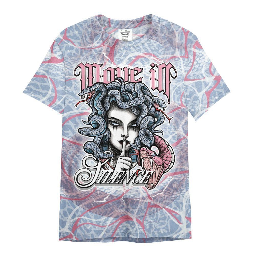 Shirt To Match Denim Pink Glow 3s - Girl Move In Silence All Over Print