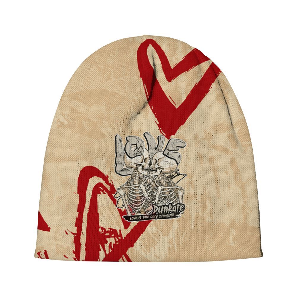 Beanie Hat To Match Dunk Low Strawberry Waffle - Skull Love Graphic