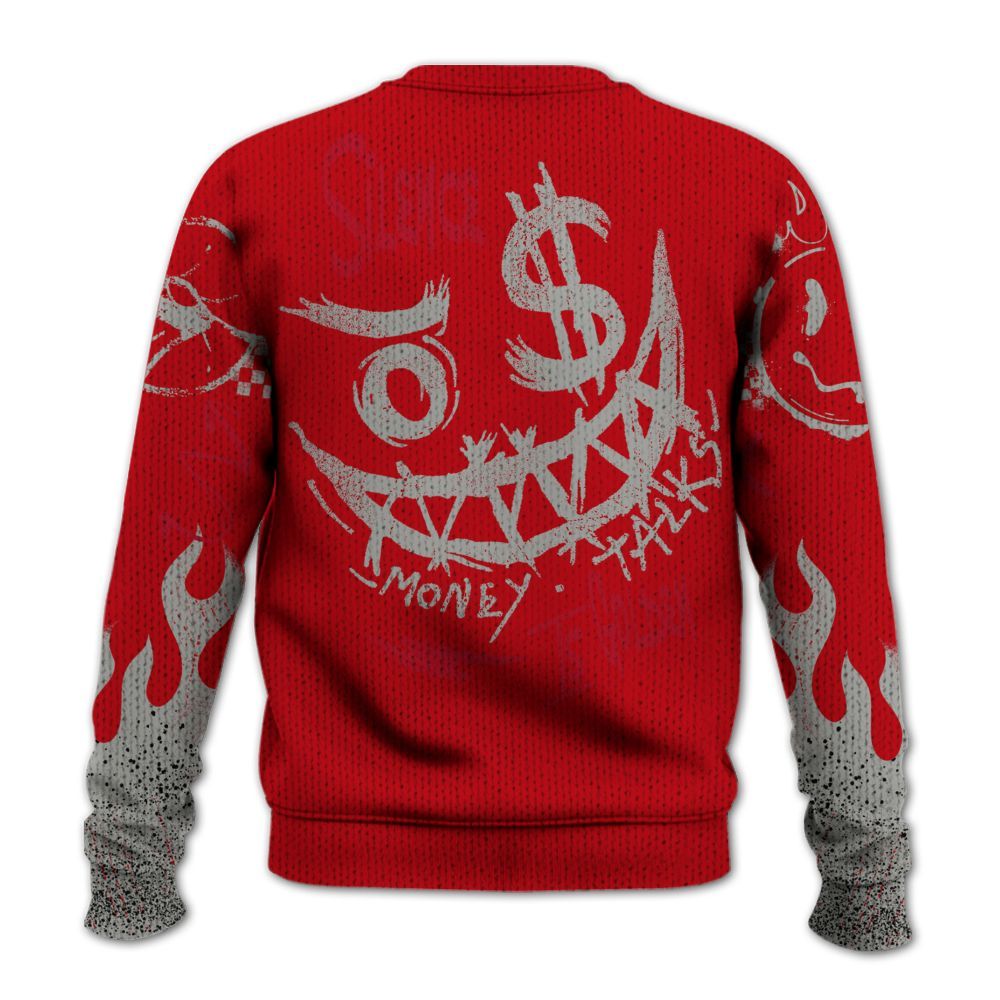 Knitted Sweater To Match Air Griffey Max Gray Reds 1s - Mouth Burning Street Style