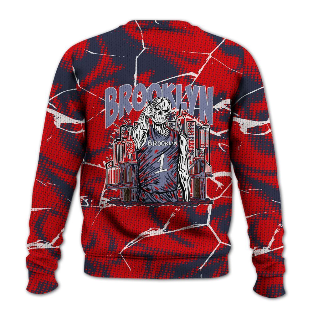 Knitted Sweater To Match Low OG Howard Bison 1s - Brooklyn's Skeleton Crack