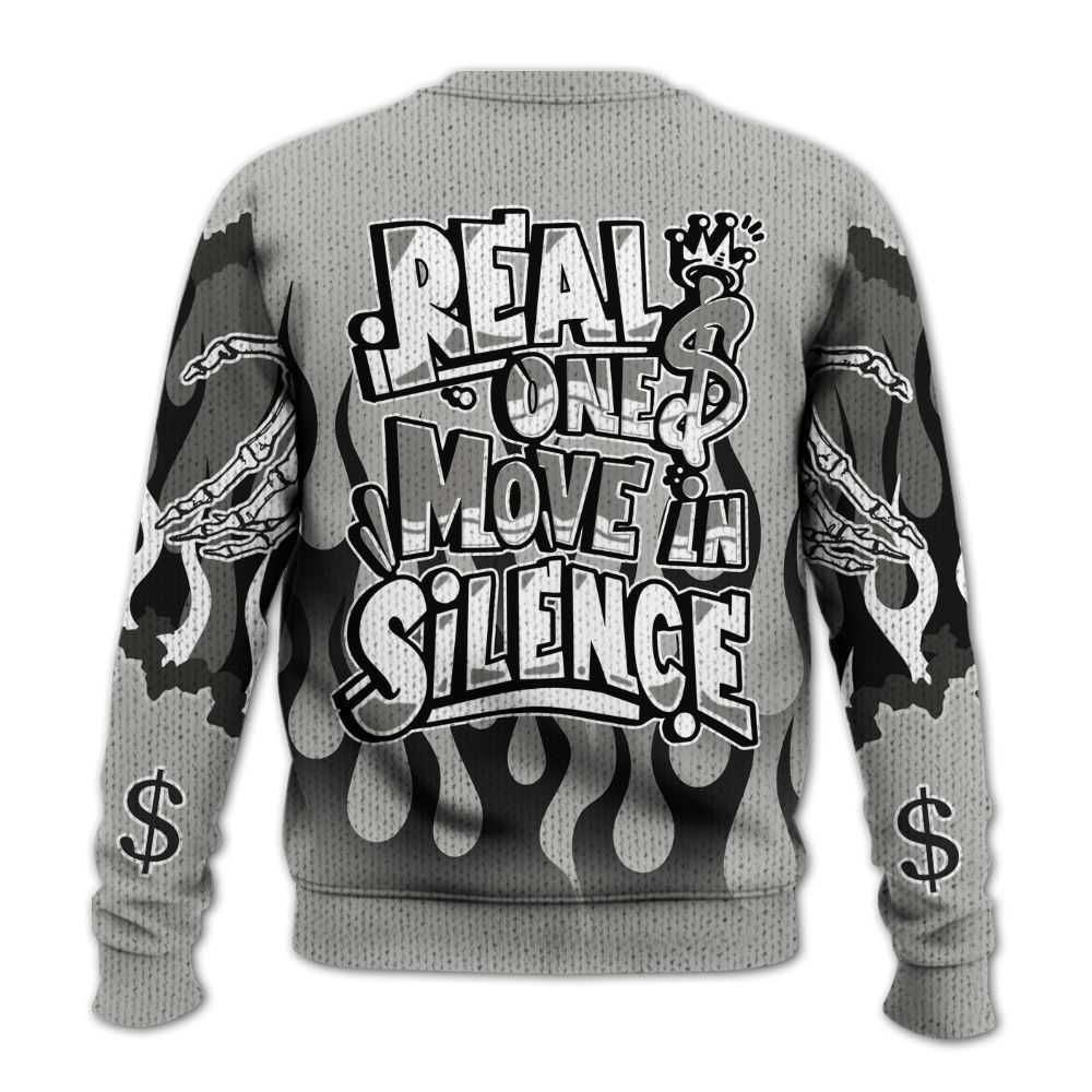 Knitted Sweater To Match Low OG Phantom 1s - Ones Move In Silence Graphic Trapped
